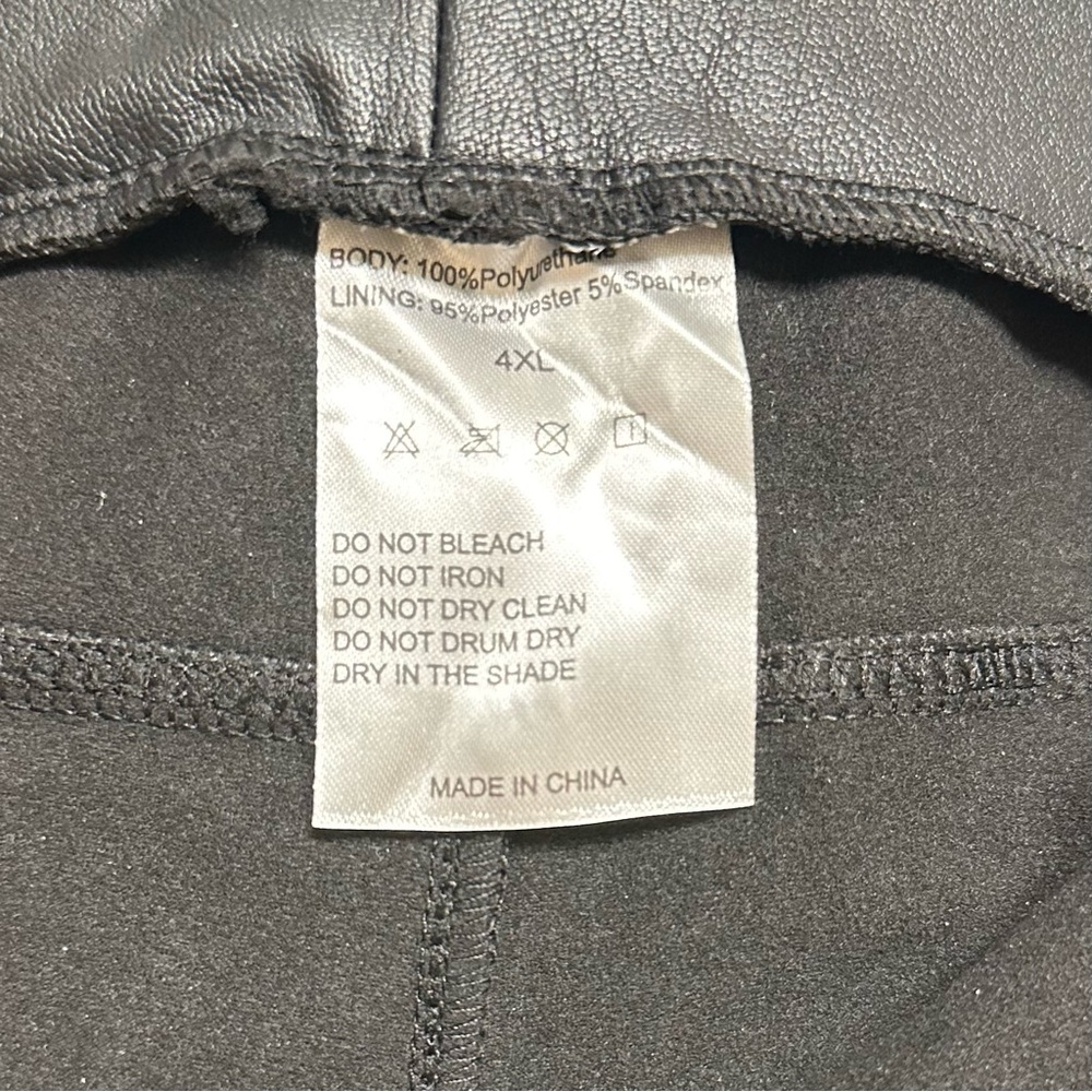 New Faux Leather Pants Black 4XL - Picture 6 of 10